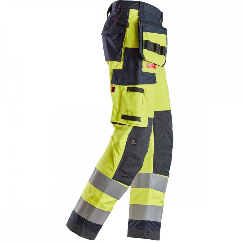 6261 ProtecWork Work Trousers Holster Pockets Equal Leg Pockets High-Vis Class 2