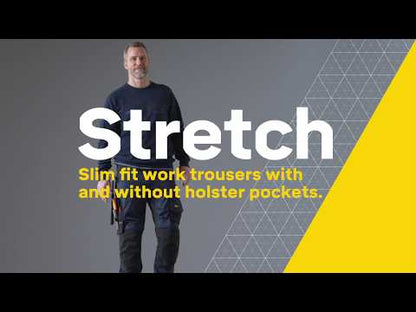 6241 AllroundWork Slim Fit CORDURA® Kneepad Trousers Holster Pockets Black