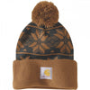 106647 Womens Knit Pom Jacquard Beanie
