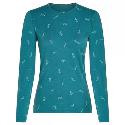Womens Merino 200 Oasis Long Sleeve Crewe Thermal Top Snow Day