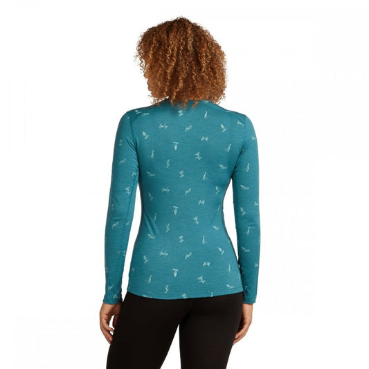 Womens Merino 200 Oasis Long Sleeve Crewe Thermal Top Snow Day