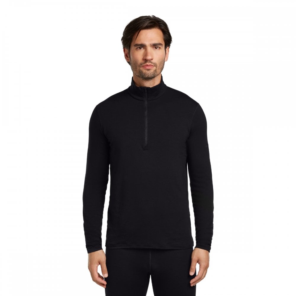 Mens Merino Blend Core Heavyweight Long Sleeve Half Zip Thermal Top